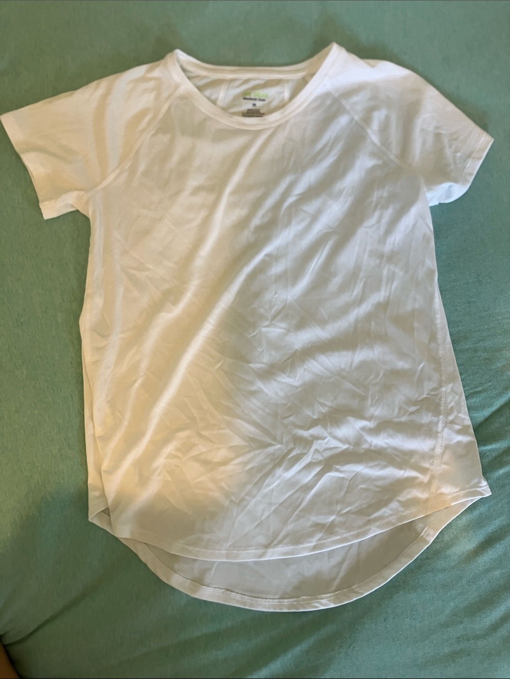 tek gear White Short Sleeve Curved-Hem Active Tee